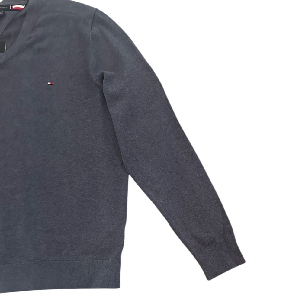 Tommy Hilfiger Men’s Essential Long Sleeve V-Neck, Size XL, Blue/Grey, NWT - Picture 7 of 11